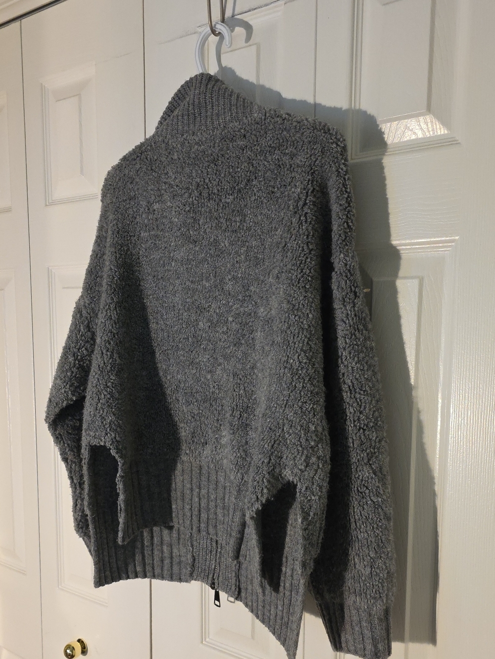 John + Jenn Cozy Gray Zip-Up Knit Jacket Cardigan with Pockets - Picture 10 of 11